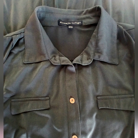 Always Indigo PXL Army Green Dress - Picture 4 of 10
